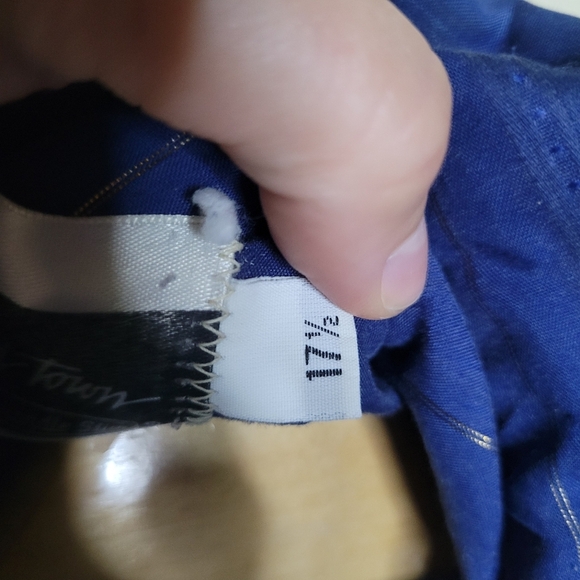 Panhandle Slim Ranch & Town Blue Gold Metallic Stripe Western Snap Button Shirt - Picture 6 of 6